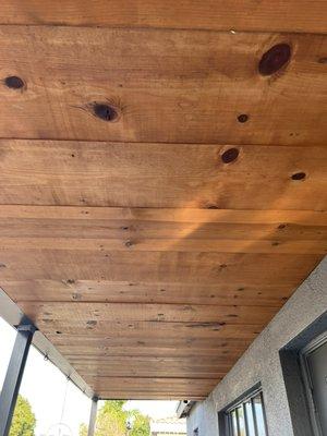 Install and Stain soffit.