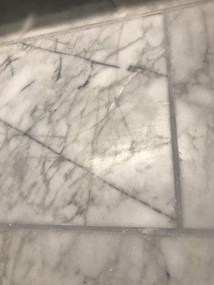 Cracked floor tile during installation