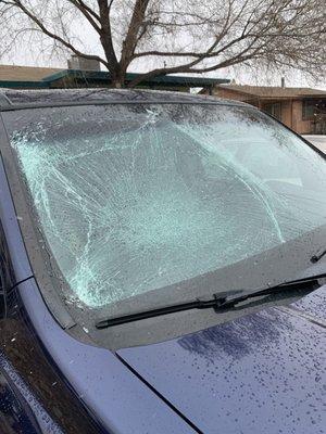 Make sure you clean the snow off your car before driving so nobody else ends up like this, or worse.