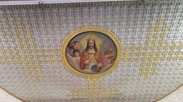 Beautiful ceiling detail by the altar. Christ the King