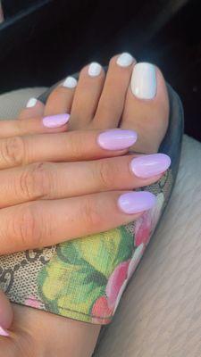 Lavender with white toes done by Tammy