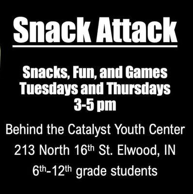 Flyer with programming for "Snack Attack."