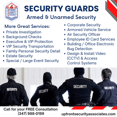 Security Services 
Make sure you have the  services necessary to properly secure the people, and places that are important in your life.