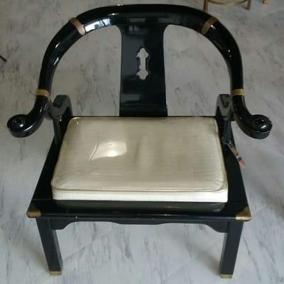 Chair black lacquer with bronze details 
MID CENTURY!!!