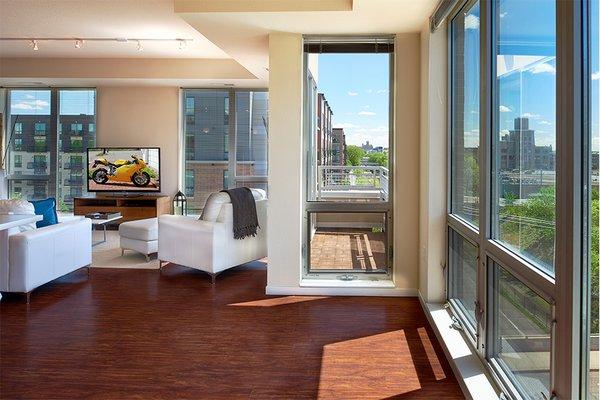 Floor-to-ceiling windows available.