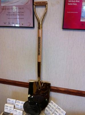 This is the golden shovel used for ground breaking for new 49er stadium.