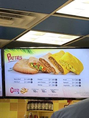 Patties menu