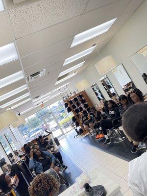 Class in session at Phenomenal Braiding Beauty Academy.