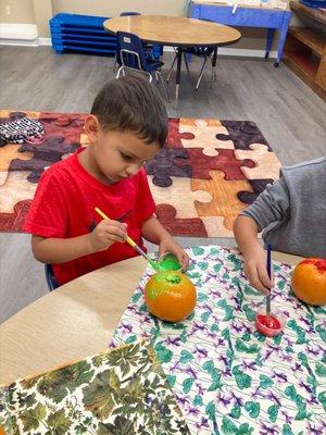 Decorating our pumkins