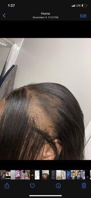 Lace front is bald as you can see! This is not my scalp btw