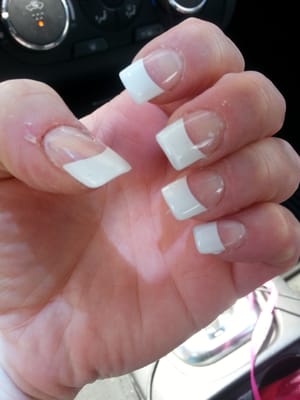 Regular clear acrylic with white tips