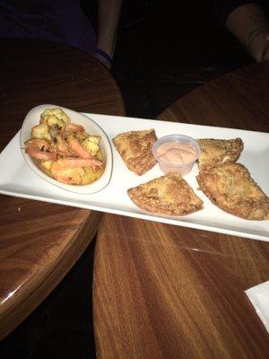 Shrimp and empanadas appetizer!! So good