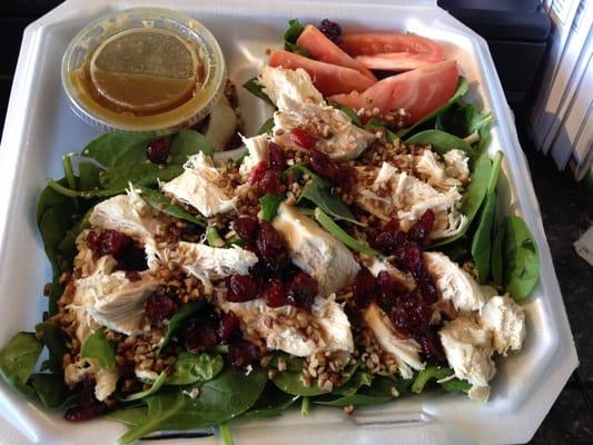 Grilled Chicken Cranberry Pecan Spinach Salad Yummy!