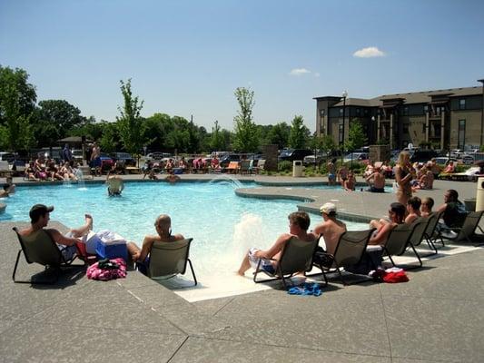 Lay out by the pool with your friends!