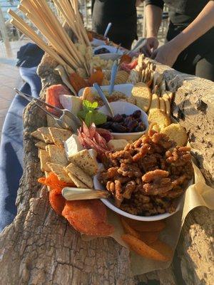 Charcuterie cocktail hour on the beach.