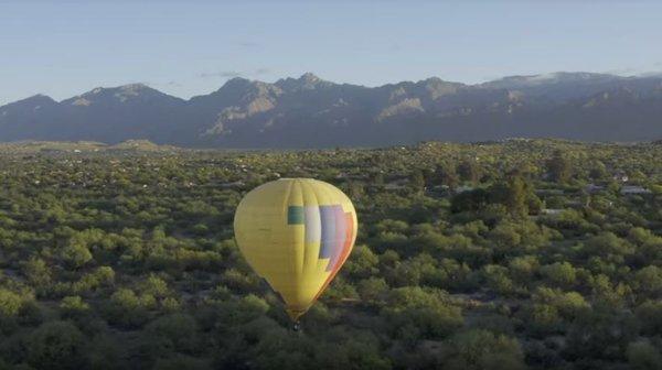 A screen grab from the drone video of our fabulous sunrise flight.