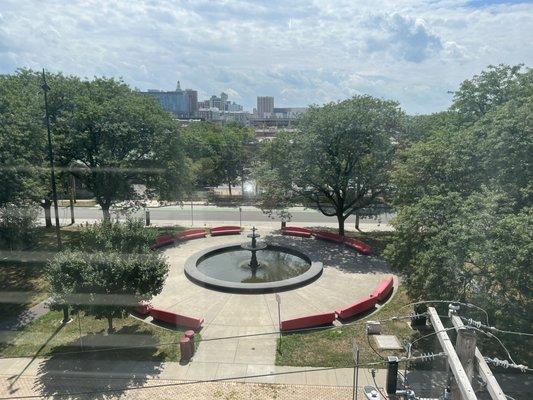 Beautiful view of the park across the street from the hotel.