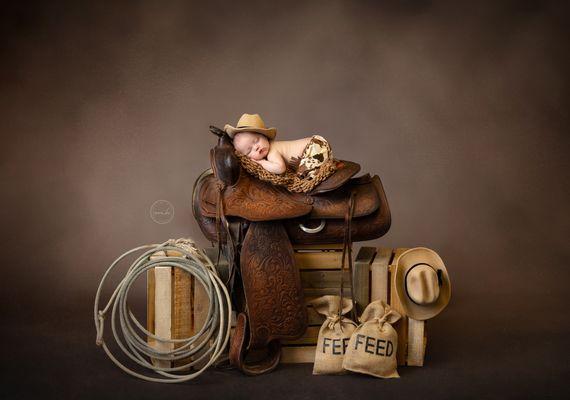 Cowboy Themed Newborn Session