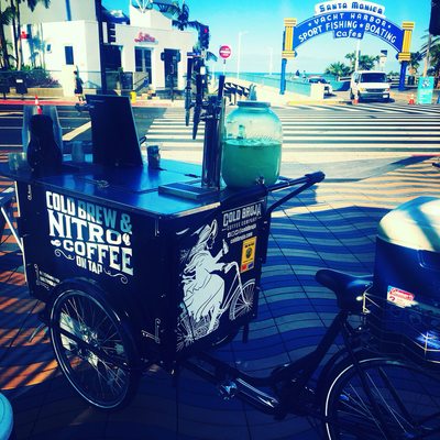 LA's first and only nitro coffee bike, now serving delicious cold brew drinks in beautiful Santa Monica