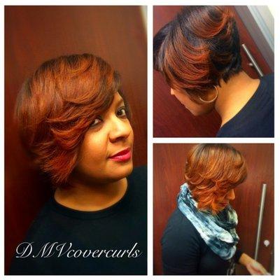 Natural hair bob cut n color