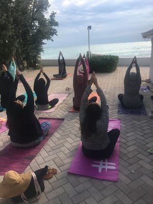 Experience gentle yoga flow in a tropical paradise setting every morning 9:30 AM at Ocean Manor Resort. Open to the public $10/free parking.