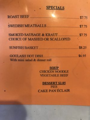 The "only in Minnesota" section of the menu.