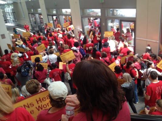 CNA nurses lobbying in Sacramento.