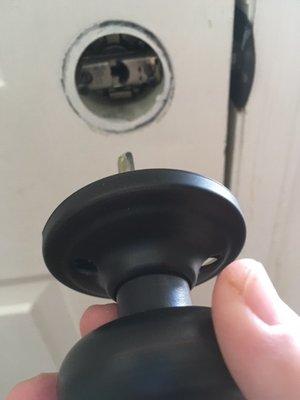 Door knob just came off less than 3 months after installation