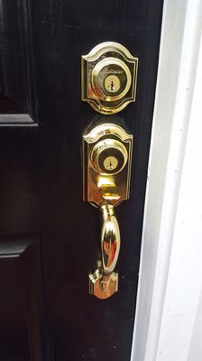 Our new front door lock set by Annapolis locksmith squad - Udi's work