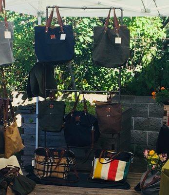 It's LOLA Art Crawl today and tomorrow--these beautiful bags are made by Yvonne Thevenin Garber--one of our instructors.