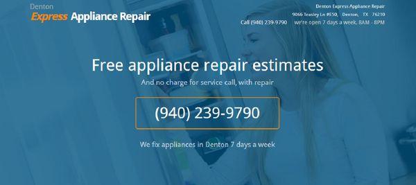 We fix appliances in Denton 7 days a week https://appliancerepair-dentontx.com