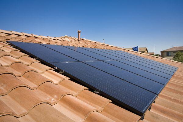 QCell Solar Panels on tile roof