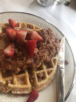 The chicken and waffle for brunch.