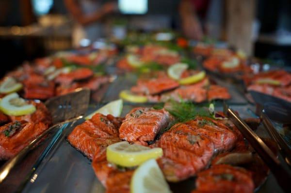 Our salmon main course was cooked perfectly and like all of the food was simply but beautifully plated.