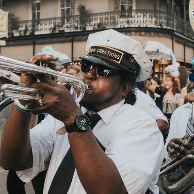 Secondline brass band.