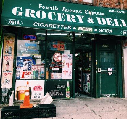 Exterior. Storefront. Neighborhood deli & Convenience store