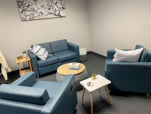 Therapy offices are quiet and comfortable