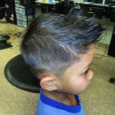 Boys haircut by Lacey