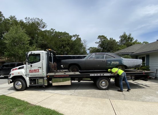 Tow truck services.