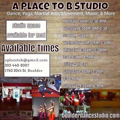 Available studio rentals!