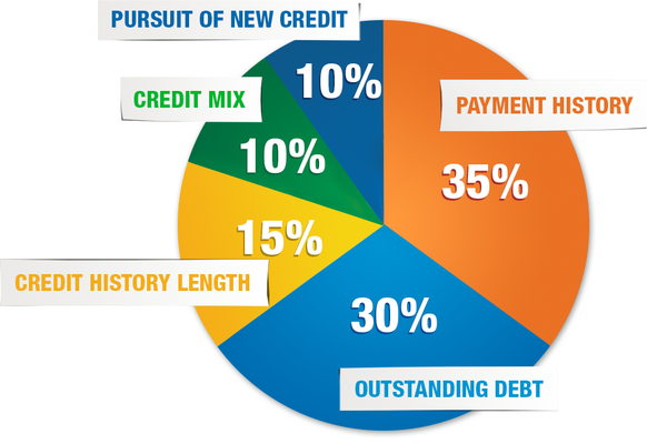 Different components that make up your credit score