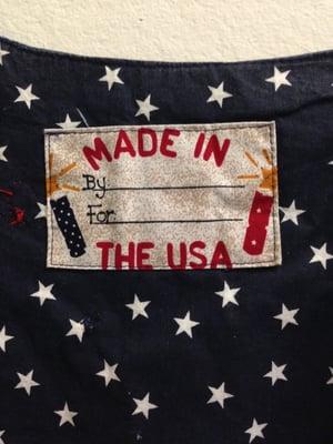 Close up of MADE IN USA logo.  USA! USA! USA!