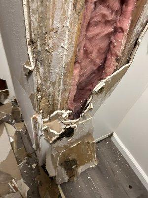 Water damage drywall