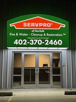 Front door of our location, Servpro of Norfolk