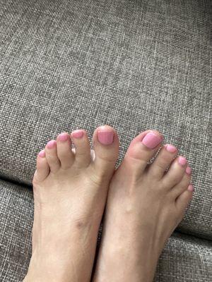 Gel polish pedicure