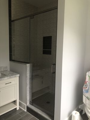 Bathroom shower by Yorktown glass