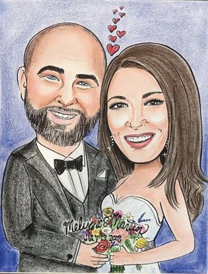 Bride and Groom Caricature