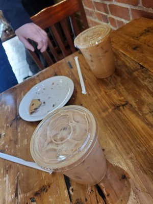 Incredibly good almond milk iced latte.