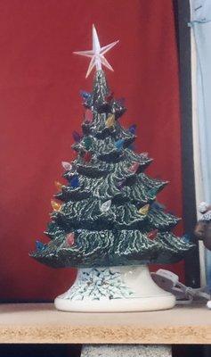 Finished ceramic Christmas tree.