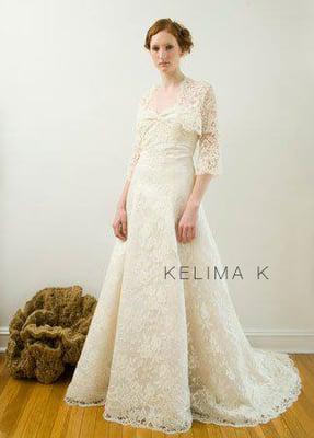 French Lace & silk dress and bolero by Kelima K. Kate Middleton selected  the same lace for her bridal gown.